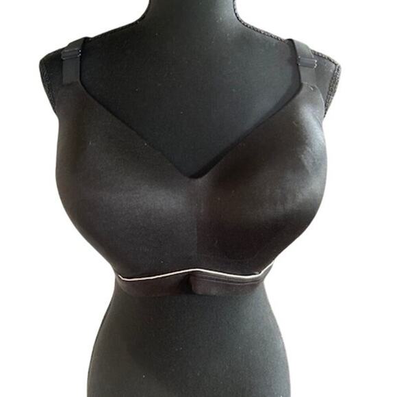 Cacique Black Wireless Comfort Bra 44DD Crossover Back - Picture 1 of 7